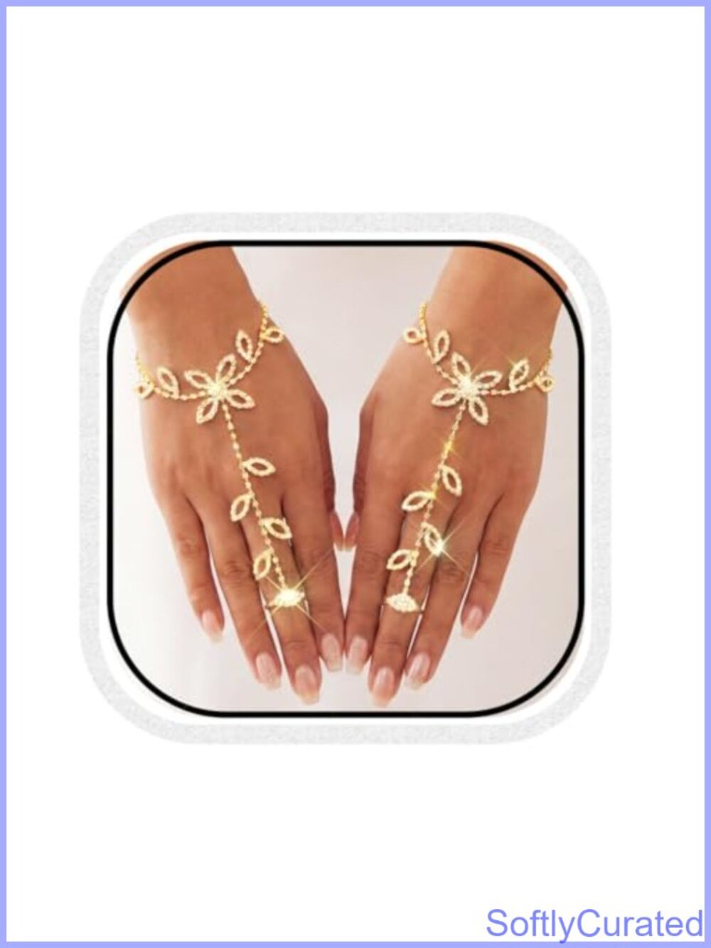 Rhinestone Fingerless Gloves Crystal Bridal Hand Chain Wedding